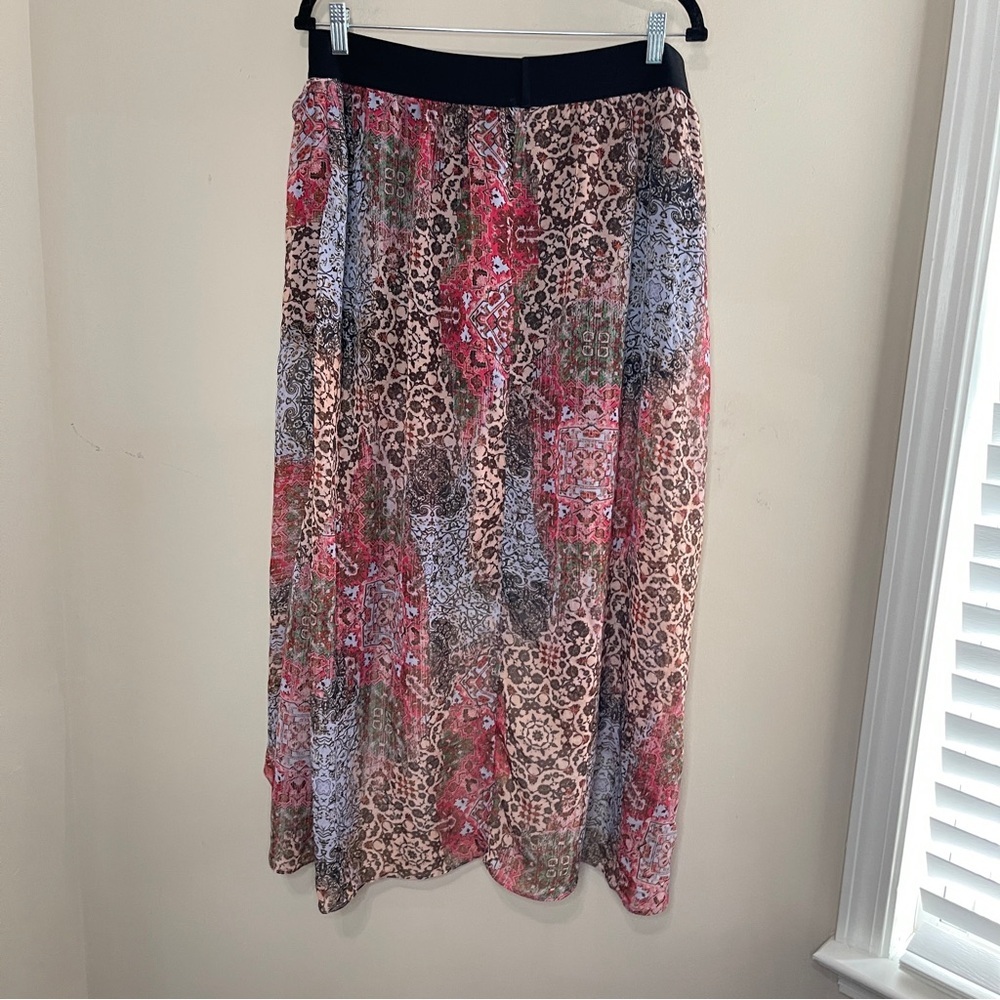 Mark. Chiffon Tulip Hem Patchwork Print Skort, Xl - image 6